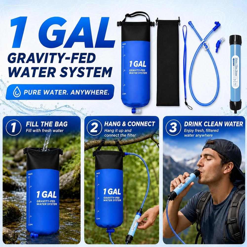 1 Gal Gravity Water Filter Bag - огляд і ціна Outdoor Adventure Backpack