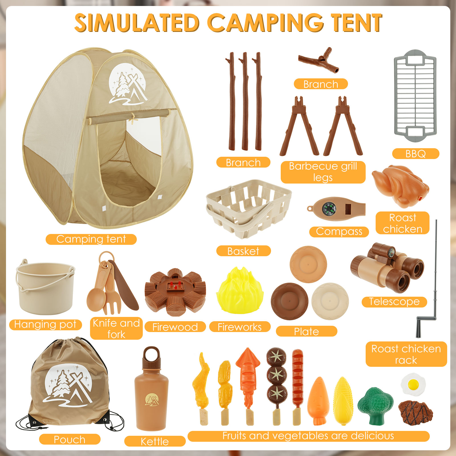 Kids Camping Toy Set Tent Pop  - огляд і ціна Outdoor Adventure Kit For Kids